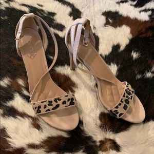 Leopard straps heels size 9.